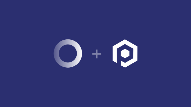 A gradient circle and a white hexagon with a central hex dot are separated by a plus sign, all on a dark blue background.