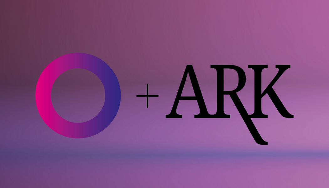 A purple and pink gradient circle next to a plus sign and the word ARK in bold black letters on a purple background.