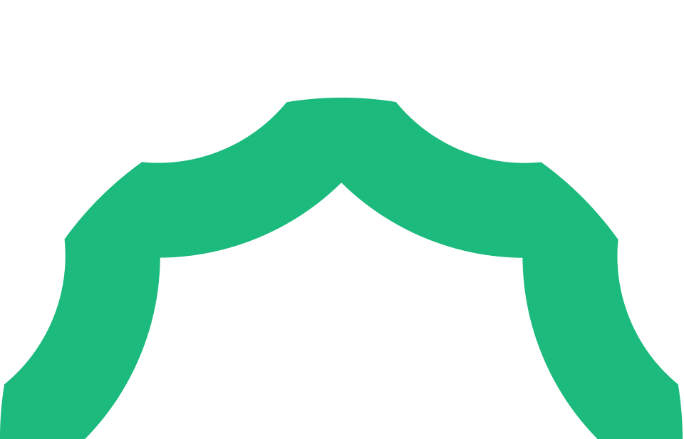 Green scalloped arch outline
